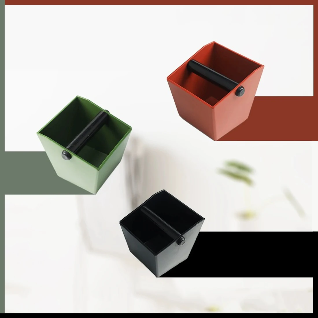 ABS Coffee Knock Box Espresso Grounds Container Coffee Bucket Anti Slip Powder Beveled Residue Barista Accessories Maker Tools