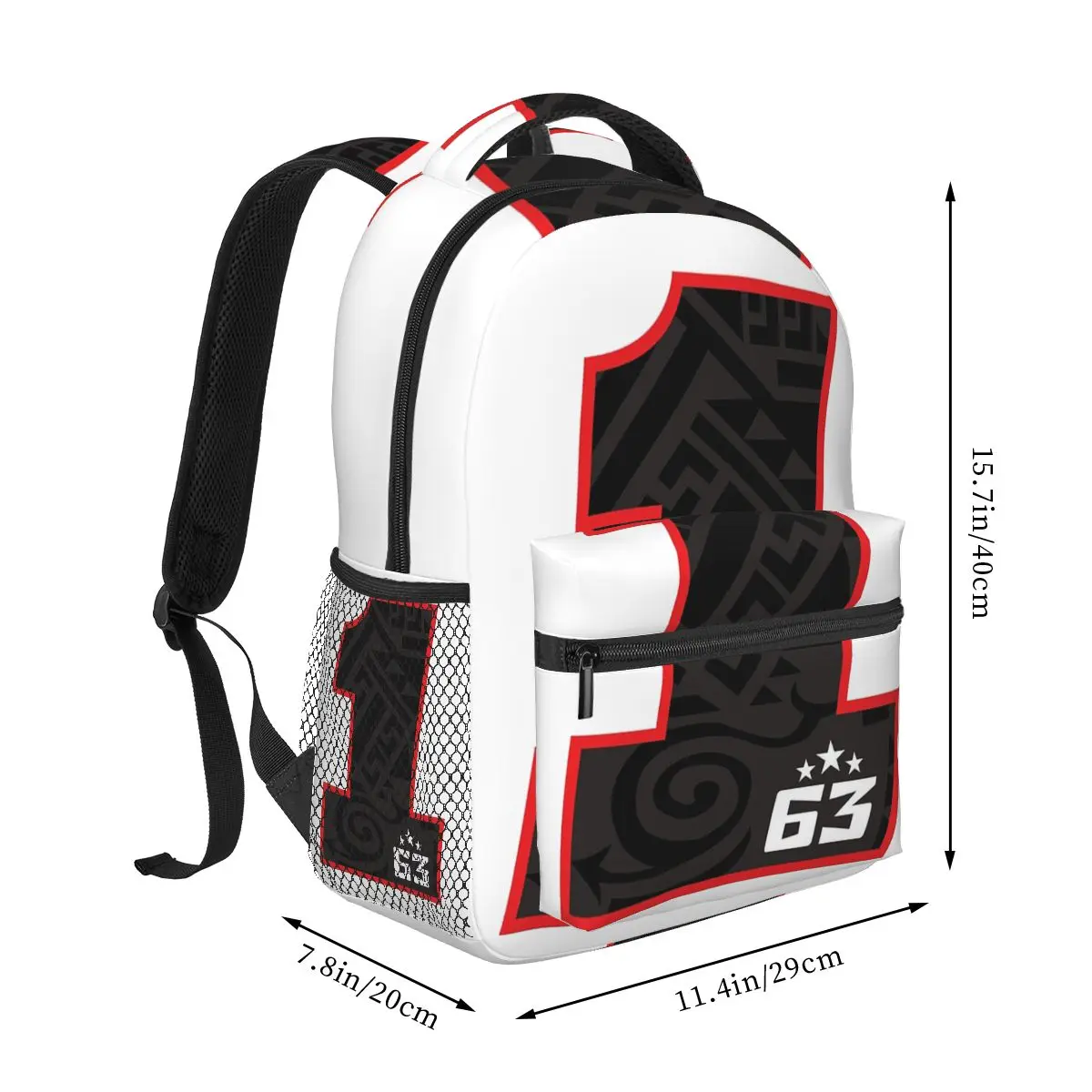 Pecco Bagnaia 63 バックパックホット販売デイパック大容量子供ランドセルスクールバッグショルダーバッグ男性女性のための