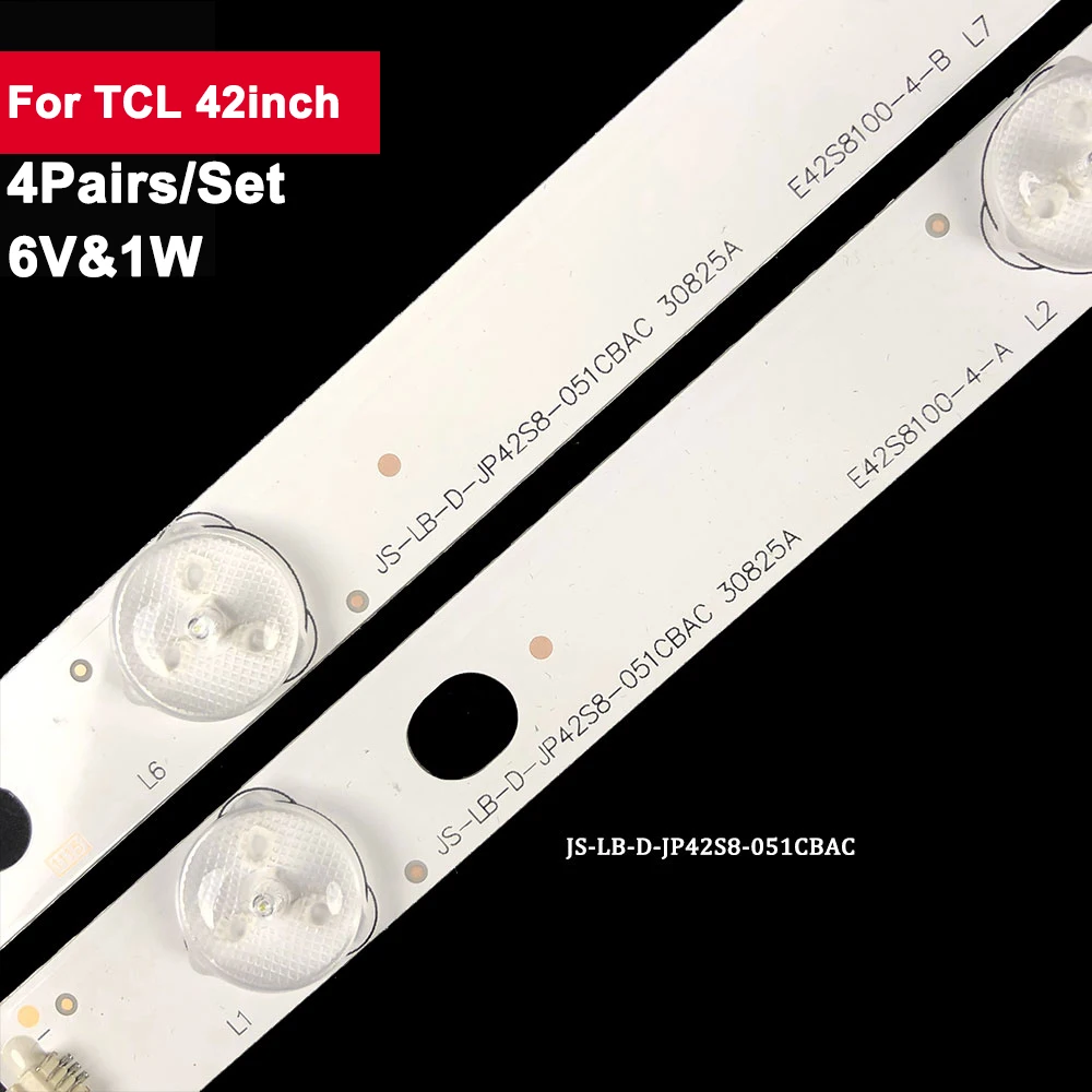 

6V 436mm Backlight Tv Repair Parts For TCL Rowa 42inch JS-LB-D-JP42S8-051CBAC 4Pairs/Set Led Light Strip 42C560 LED42C360