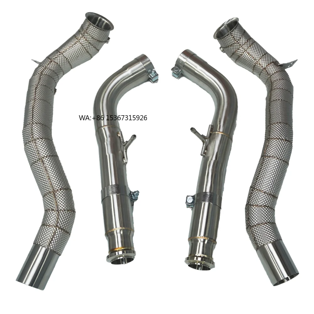 

New Condition 304 Stainless Steel Exhaust Downpipe G63 AMG 2019+ W463A 4.0T Heat Shield Straight Header 5 Year