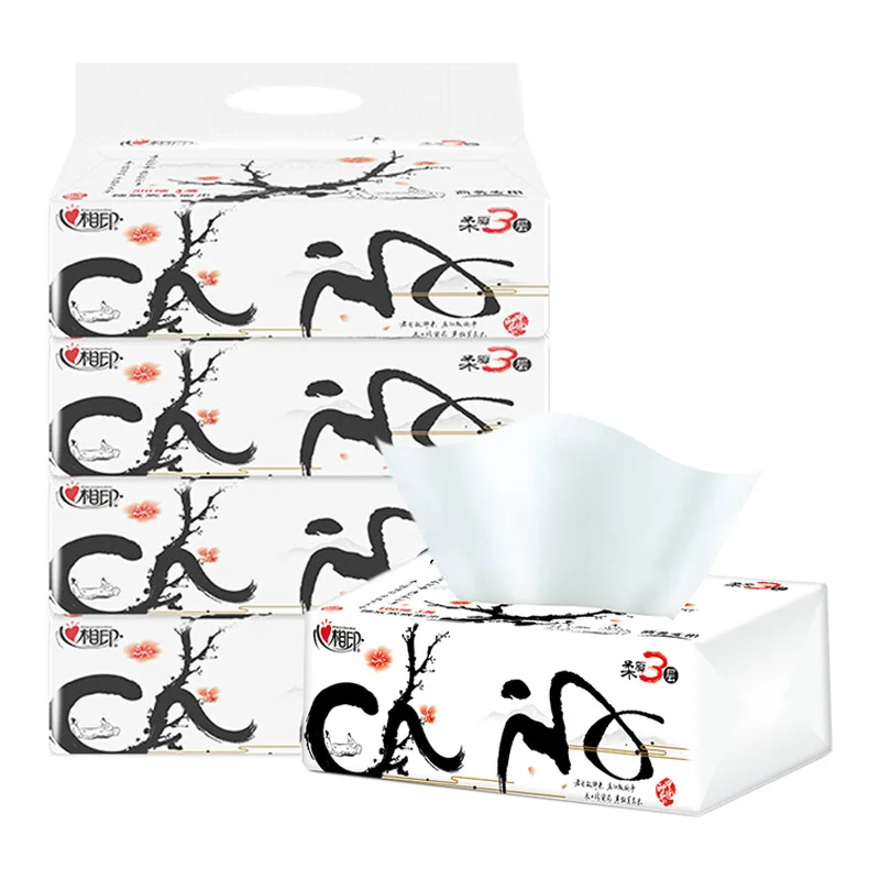 مناديل Xinxiangyin، 100 عبوة من الأنسجة المنزلية، مناديل الوجه المرتبطة بالذهب، 24 عبوة من الأنسجة في صندوق كامل #2