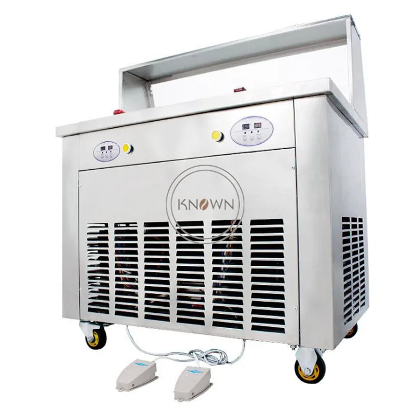 Commercial Fried Ice Cream Machine Square Plate Stainless Steel 5 Small Buckets Fried Yogurt Rall Machine