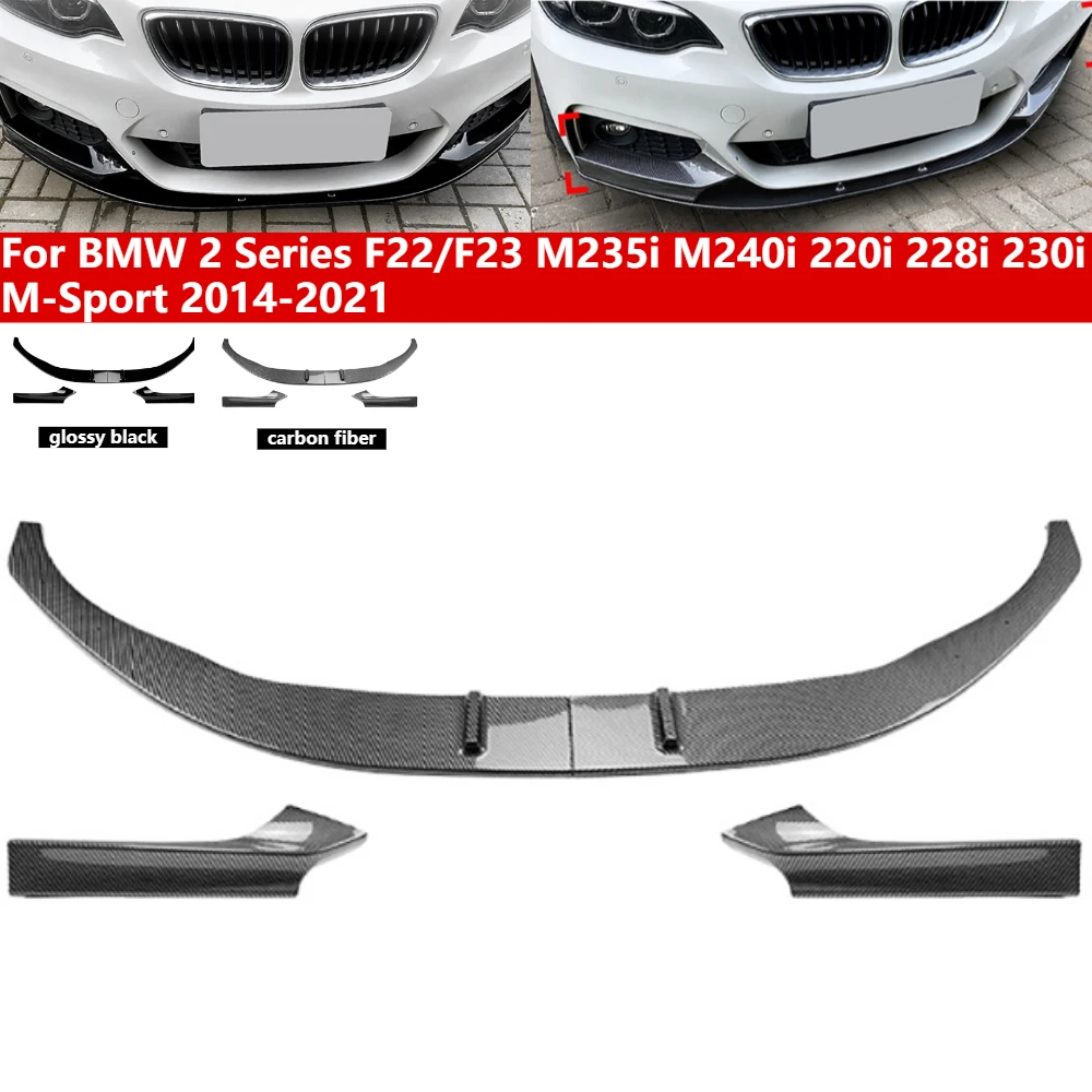 

4Pcs/set Front Bumper Lip Splitter Diffuser Spoiler for BMW 2 Series F22/F23 M235i M240i 220i 228i 230i M-Sport 2014-2021