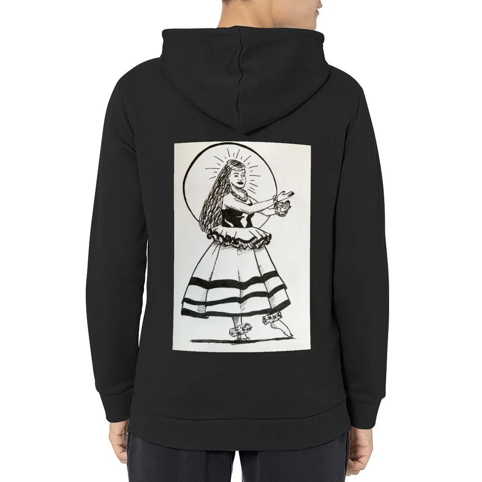 

Hula dancer ink drawing Hoodie men's coat aesthetic clothing korean clothes hooded shirt mens hoodie