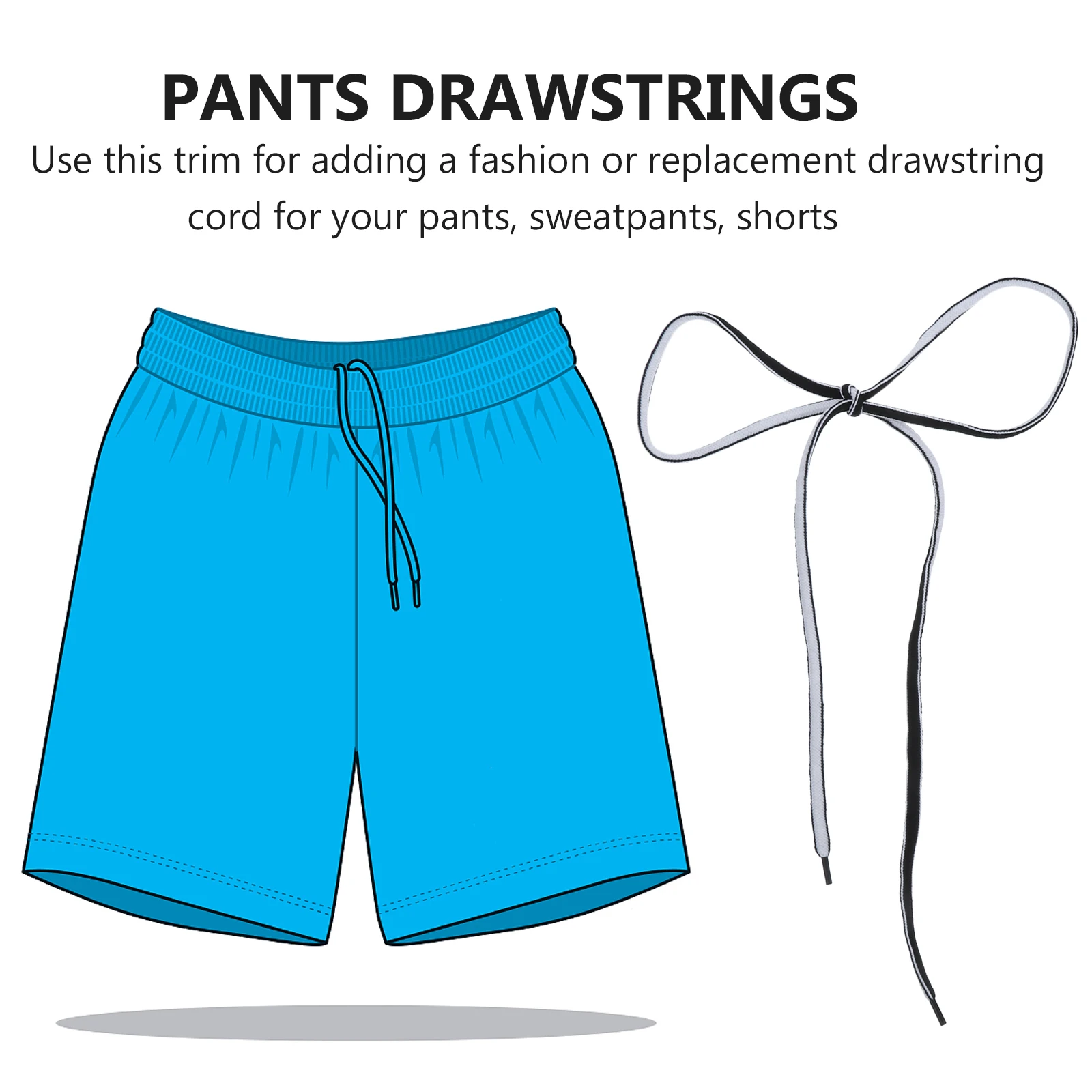 

20pcs Pants Drawstring Sweat Replacement Polyester Cords for Shorts Coats Hoodies DIY Ropes Clothing Accessories