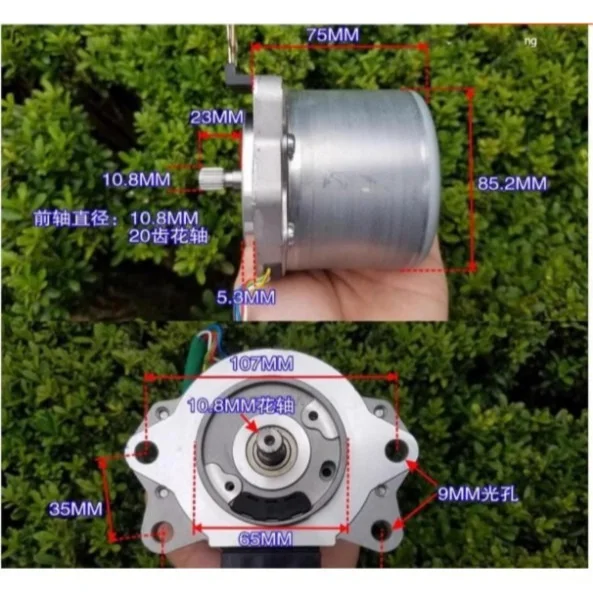 12/24V DC Brushless Motor High Torque High Power Rotary Variable Power Vehicle and Boat Thruster 500W with Hall
