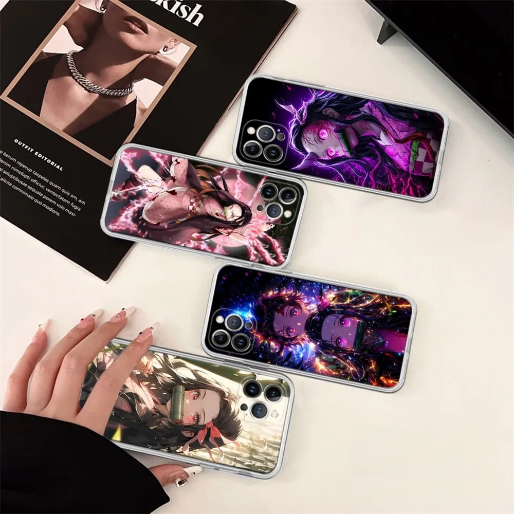 D-Demon S-Slayer K-Kamado N-Nezuko Phone Case For IPhone 16 15 8 7 6 6S Plus X SE XR XS 14 11 12 13 Mini Pro Max Mobile Case