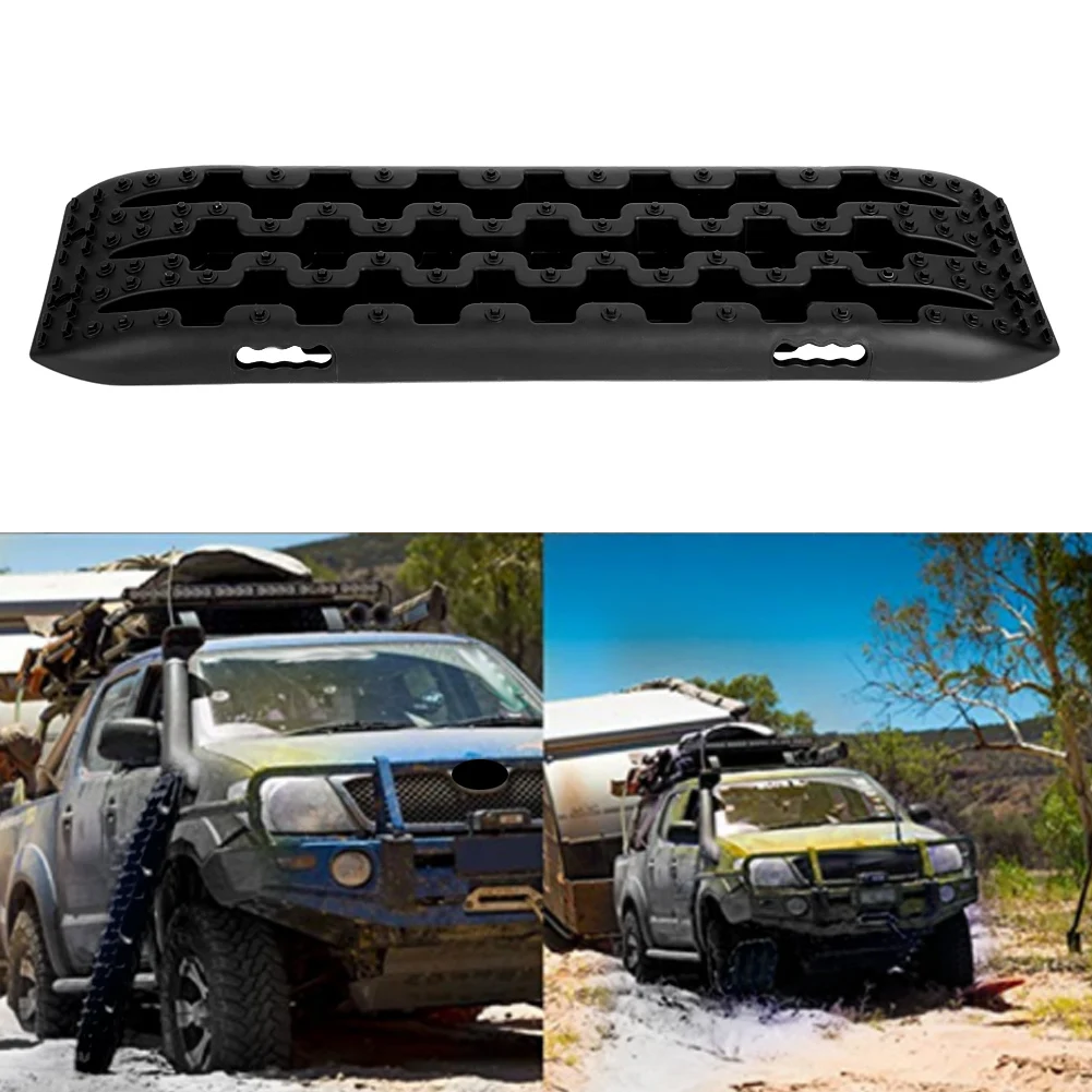 2Pcs Black 10T Vehicle Recovery Tracks Sand Mud Snow Track Tire Ladder for Off Road 4x4