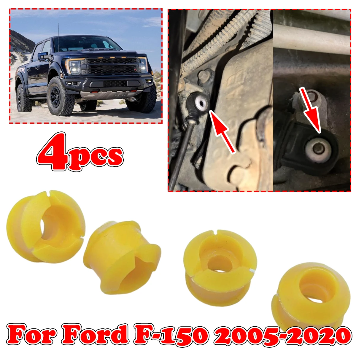 

4x Shift Cable Bushing For Ford F-150 2005 2006-2020 Shifting Fix Gear Selector Change Lever Linkage End Pivot Grommet Trans