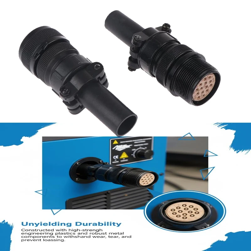 14 Pin Male/Female Metal Connector 136961 141162 For Miller TIG 1PC Welders Metal Construction And Remote Current Control