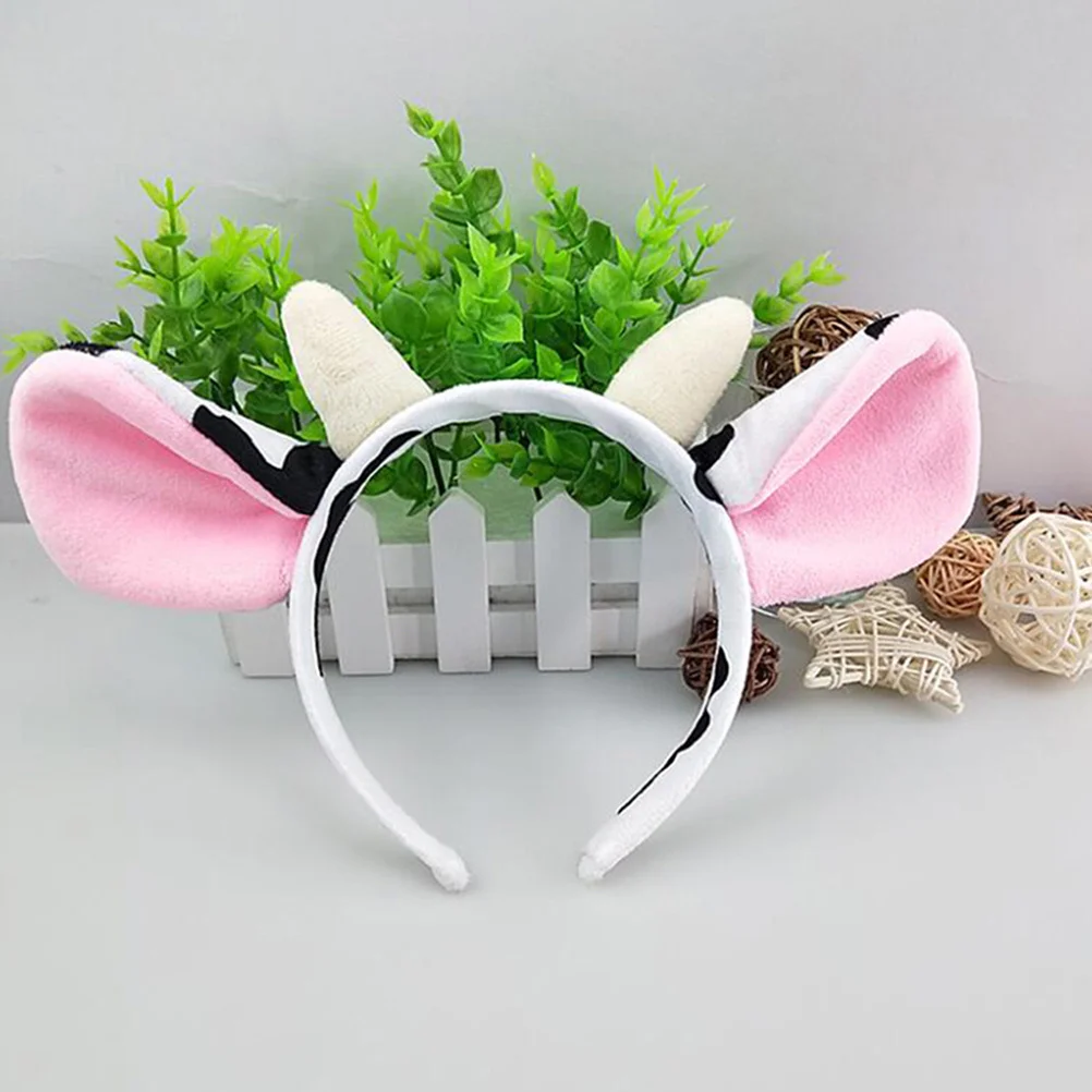 1Set Cow Costume Kids Halloween Cosplay Set Adorable Party Supplies Tail Headband Performance Props Cow Costume