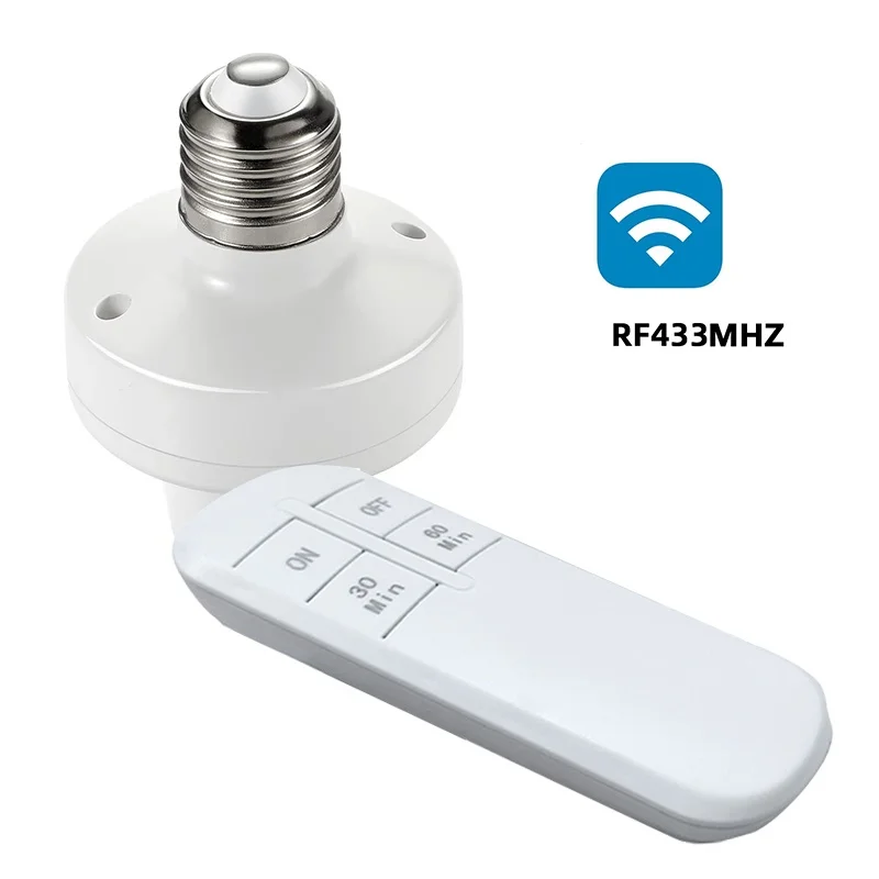 Wireless Remote Control E27 Light Socket Smart Lamp Holder R