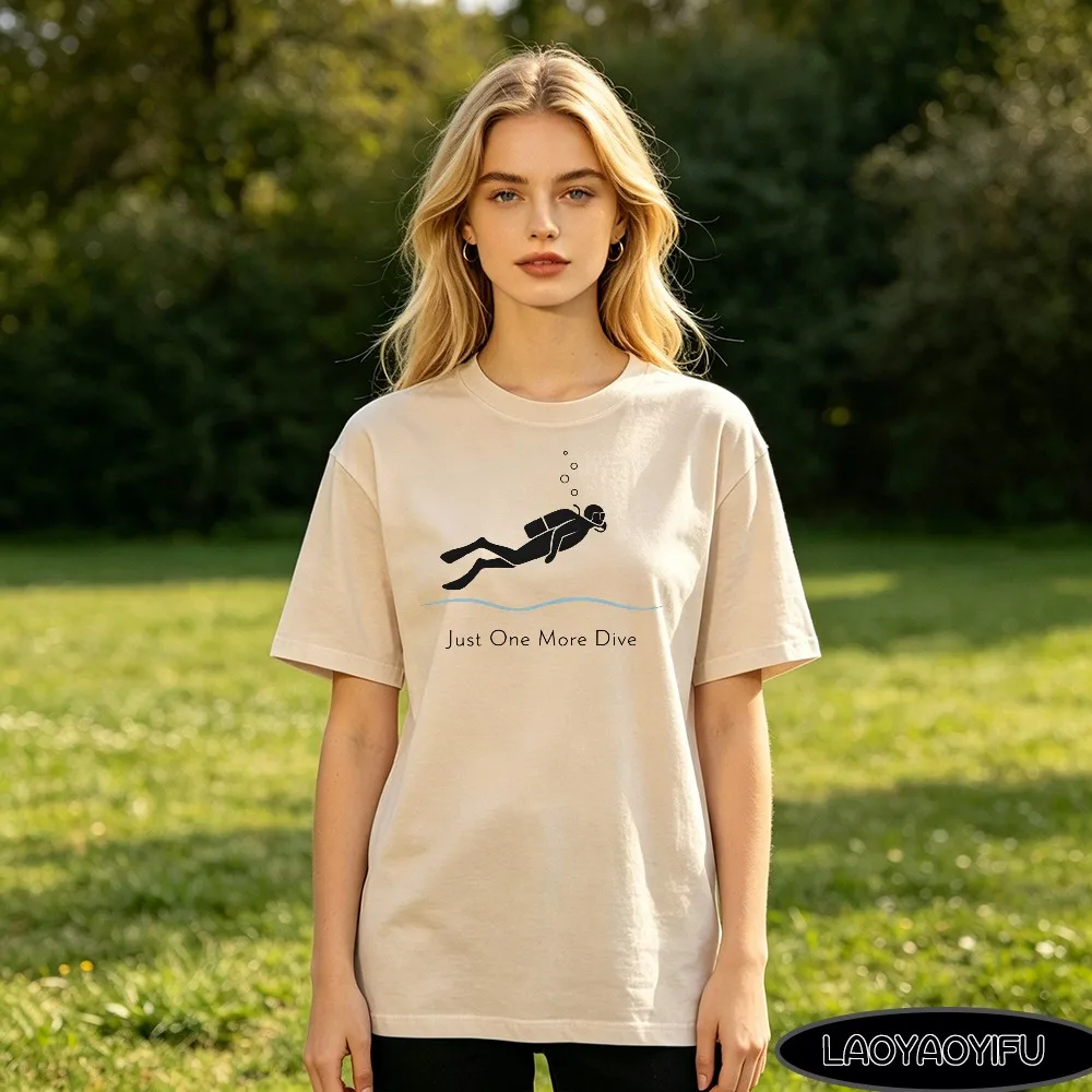 Scuba Diver Illustration Tee | Dive Snorkel Ocean Graphic T-Shirt Funny Quote Men Clothes Underwater Theme Tees
