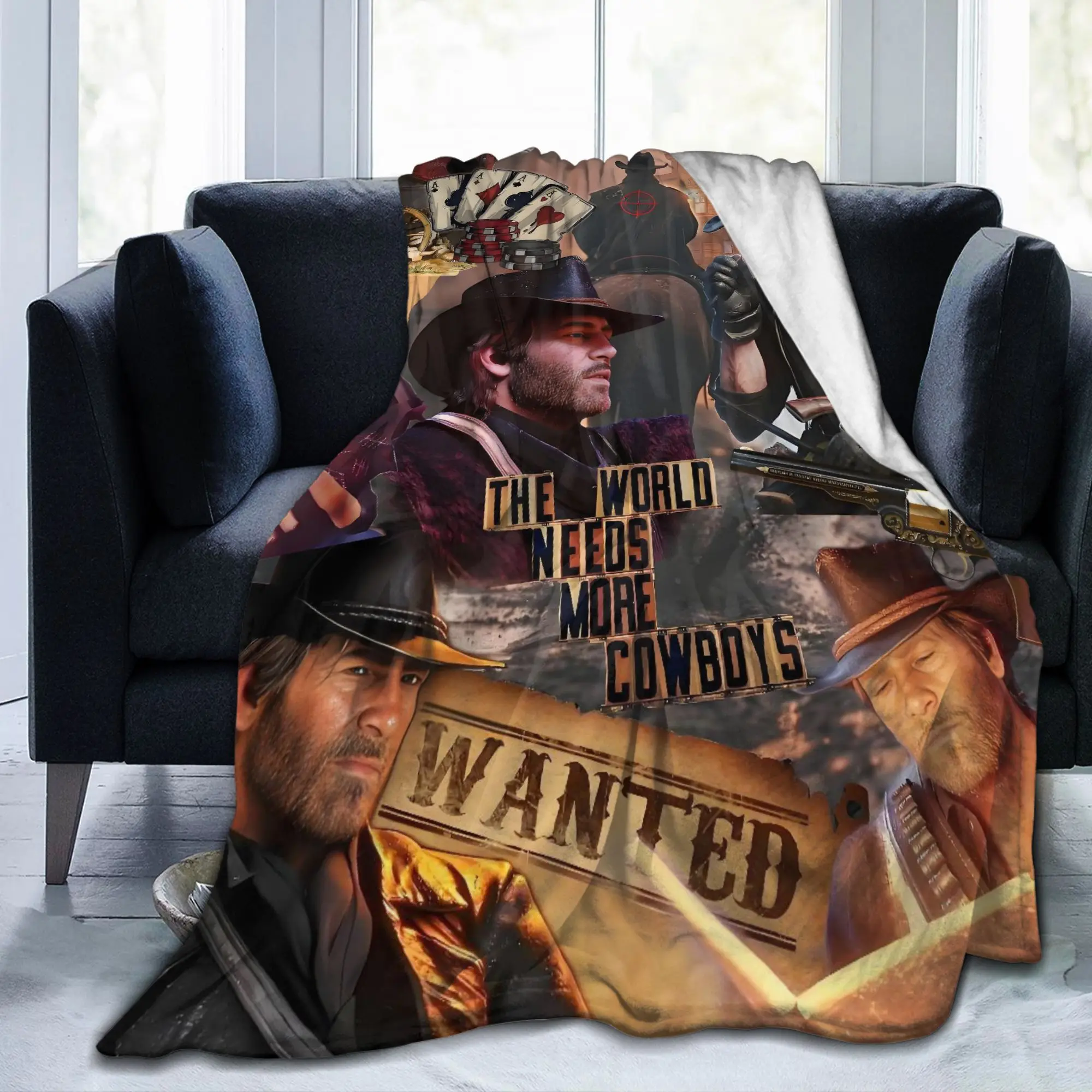 Custom Red Dead Arthur Morgan Blankets Warm Flannel Redemption  Throw Blanket for Bedding Couch Bedspread