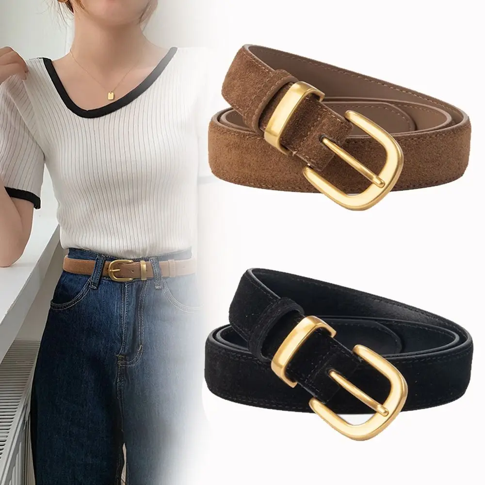 

Fashion Luxury Design Suede Leather Belt Casual Trendy Business Waist Strap Versatile Trouser Dress Belts