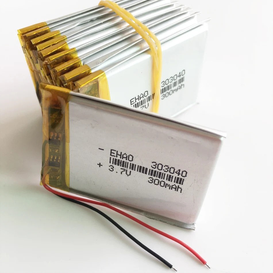 Литий-полимерная аккумуляторная батарея 3,7, 300 В, 303040 мАч, для MP3, GPS, Bluetooth, камеры, диктофона, динамика, массажера, 10 шт.