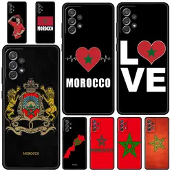Morocco Flag Soccer Phone Case for Samsung Galaxy A51 A71 A21S A12 A11 A31 A52 A41 A32 A01 A23 A33 A53 A73 A03 A13 5G Soft Cover