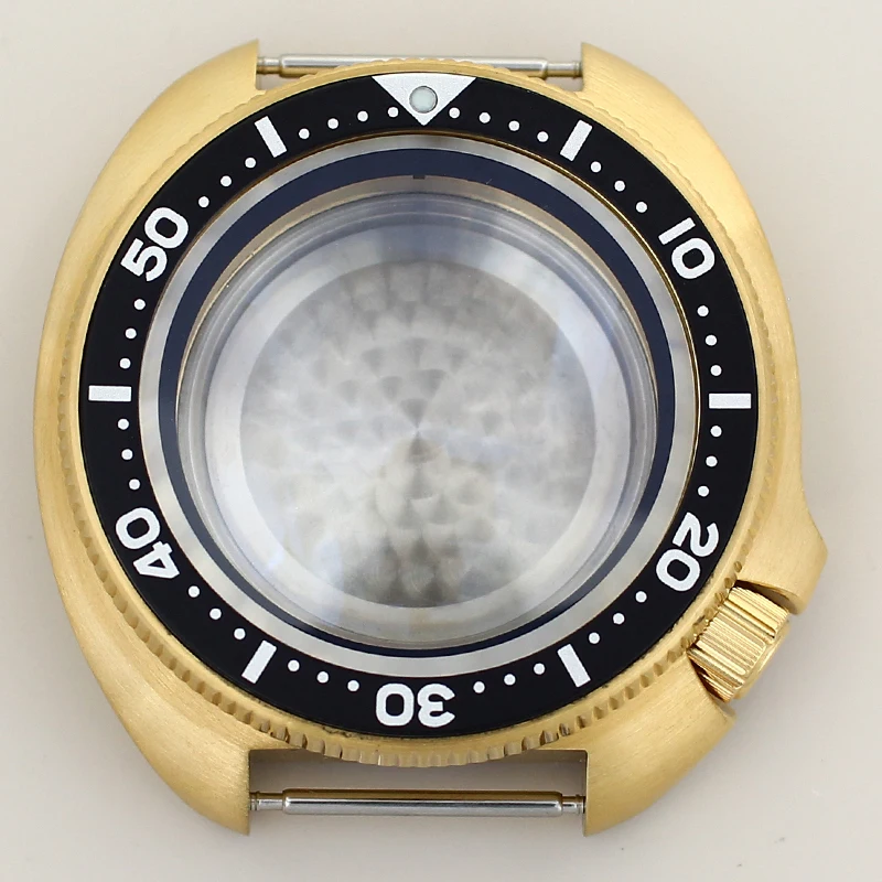 44mm Gold pvd Case For Seiko NH35 NH36 NH34/38 Movement Replace watch accessories Sapphire Crystal Mod Abalone With Chapter Ring