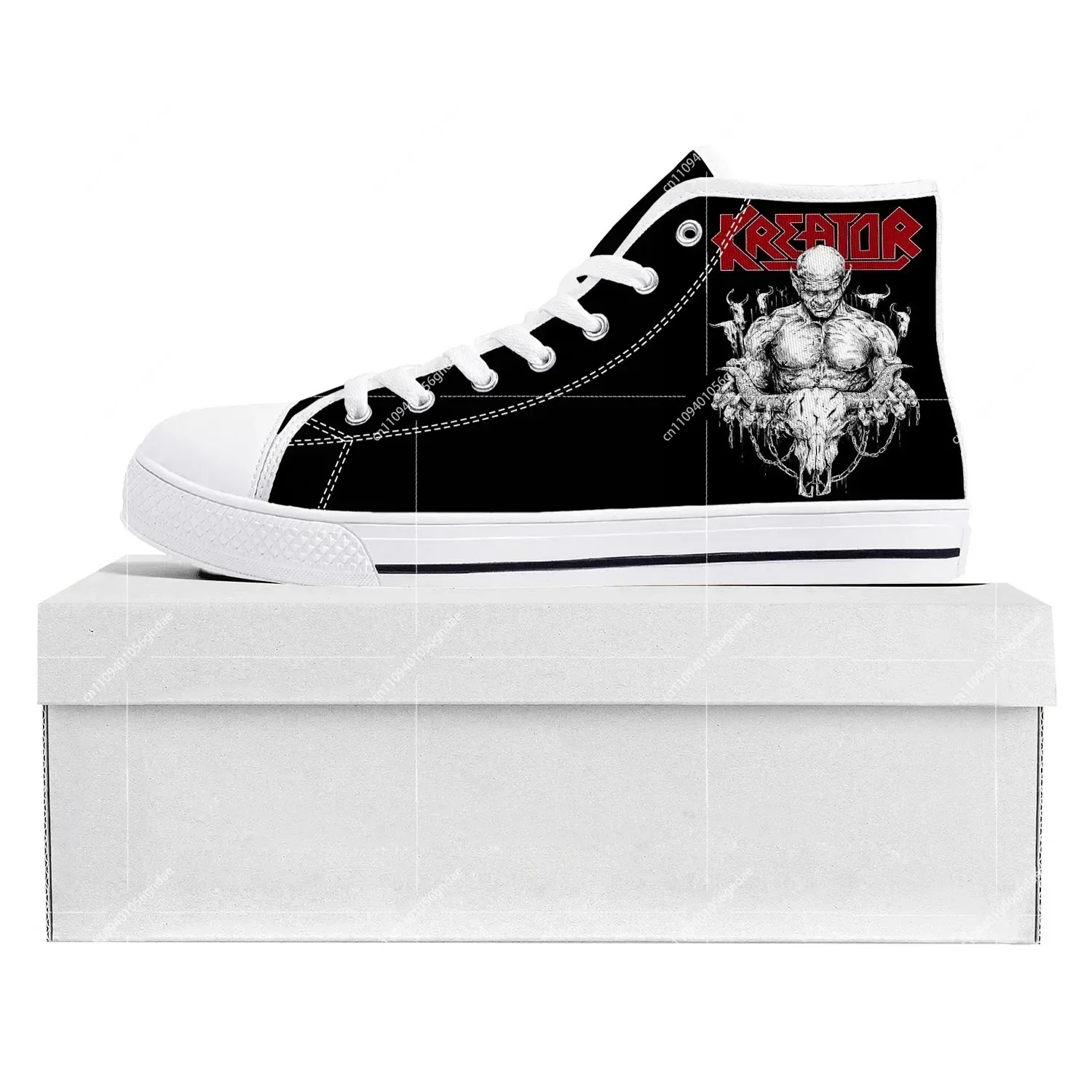 

Кроссовки Kreator Band High Top высокого качества для мужчин, женщин и подростков, кроссовки Gods of Violence, парные кроссовки, обувь на заказ, белые.
