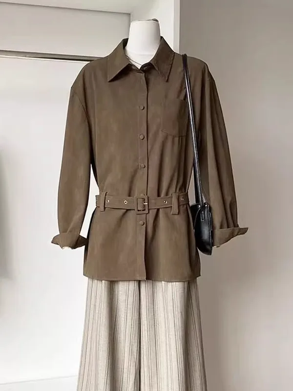 

Модная женская блузка из полиэфирного волокна с длинным рукавом, приталенного кроя, в стиле ретро, высокого качества, осенняя новинка, для повседневной носки и офиса