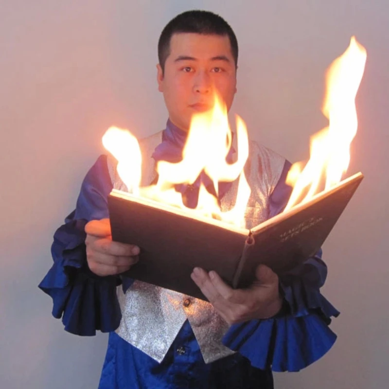

Dove From Fire Book Fire Magic Stage Magic Tricks Props Professional Magician Magia Illusion Party Magic Show