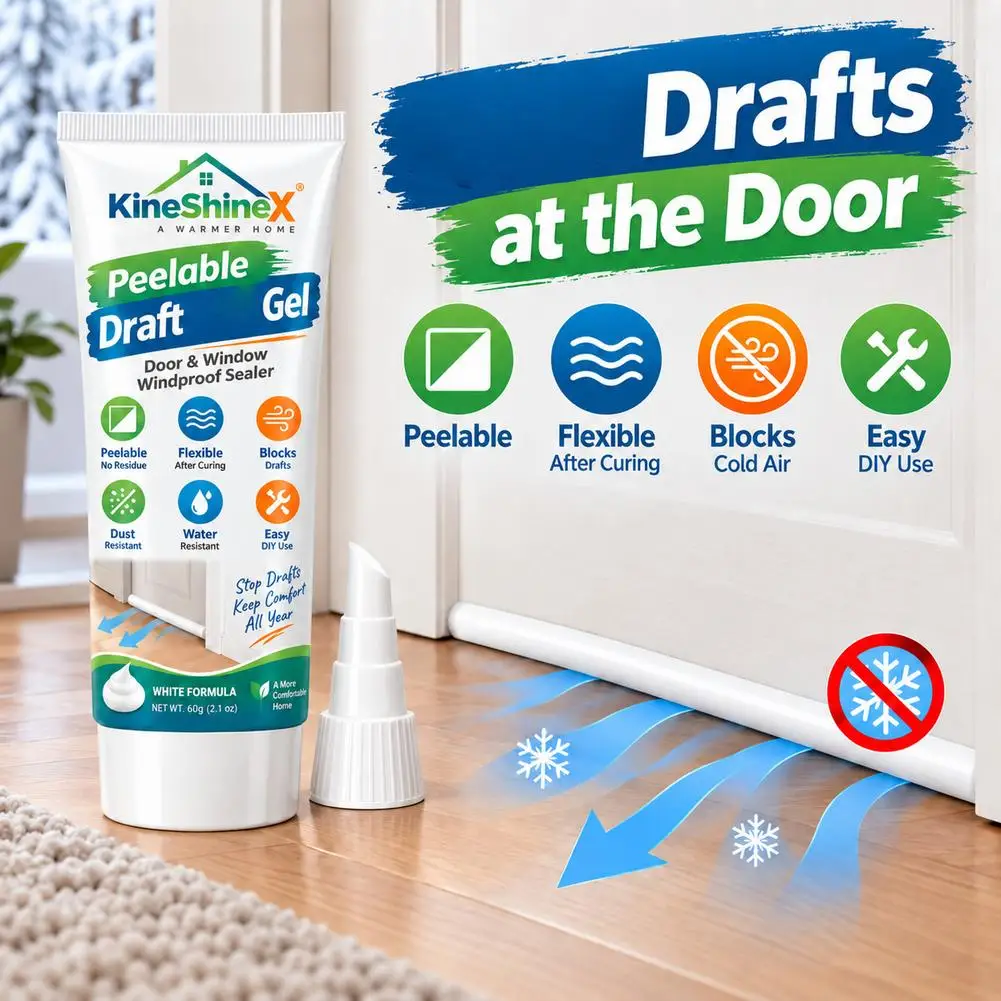 30ml Caulking Sealant Weatherproof with Nozzle for Bedroom Office Door Window Gap Draft Frame Bottom Sealant
