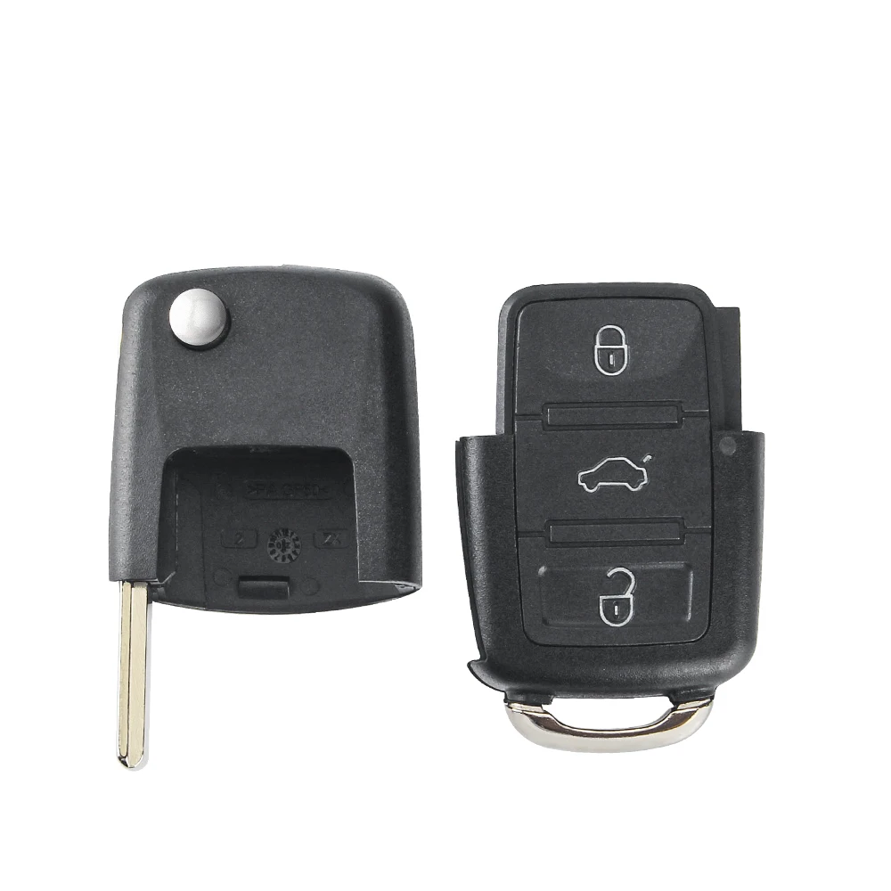 KEYYOU Coquille de Clé De Voiture À Distance Flip Pliant Clé De Voiture Pour Volkswagen VW Golf 4 5 Passat B5 B6 Polo Touran Pour Seat Skoda Clé De