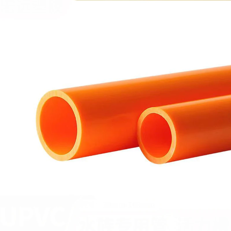 1Pcs Length 200mm 500mm Pvc Orange Water Pipe Outer Diameter 20mm~50mm UPVC Plastic Hollow Water Pipe Aquarium Water Accessories