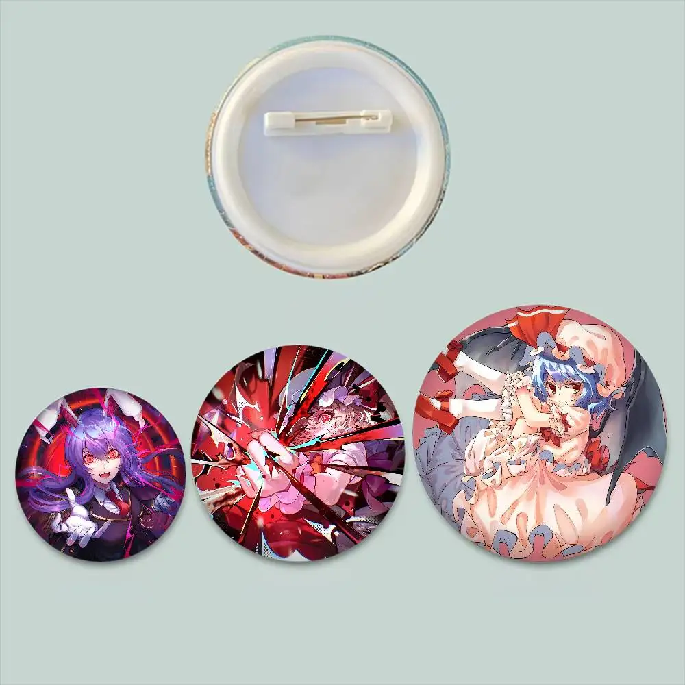Anime T-Touhou Project Badges Peripheral Lapel Pins Tinplate Round Brooch For Shoulder Bag Accessories Souvenir Gifts