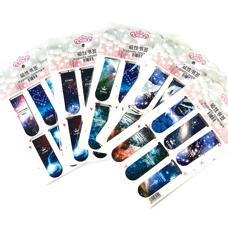 6 Pcs Magnetic Bookmark Creative Stationery Student Prize Book Accessories