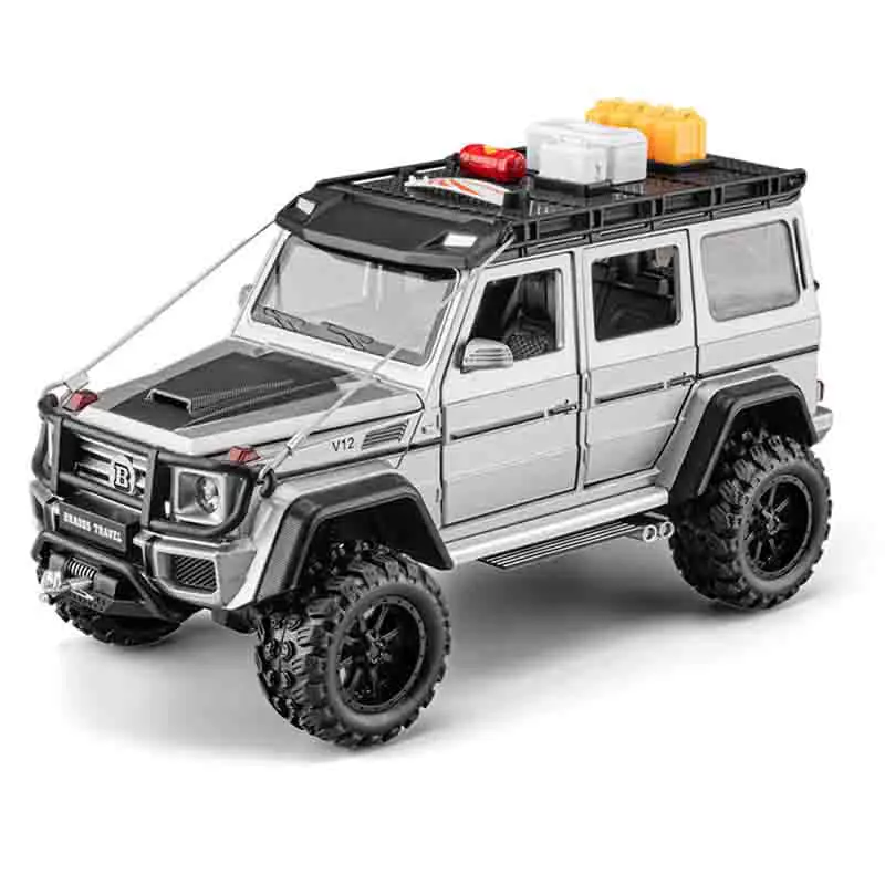 1:24 Mercedes-Benz G550 4X4 Modified Version Off-road Car Diecast Car Sound Light Pull Back Vehicle TV Cabinet Decorations Gift