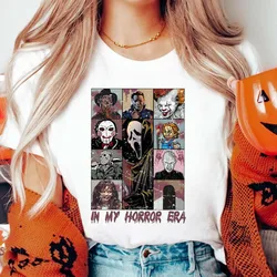 Women's Fun Retro T-Shirt Printed Halloween T-Shirt Summer New Women's Cartoon Fashion Top Plus Size Style Printed T-Shirt.