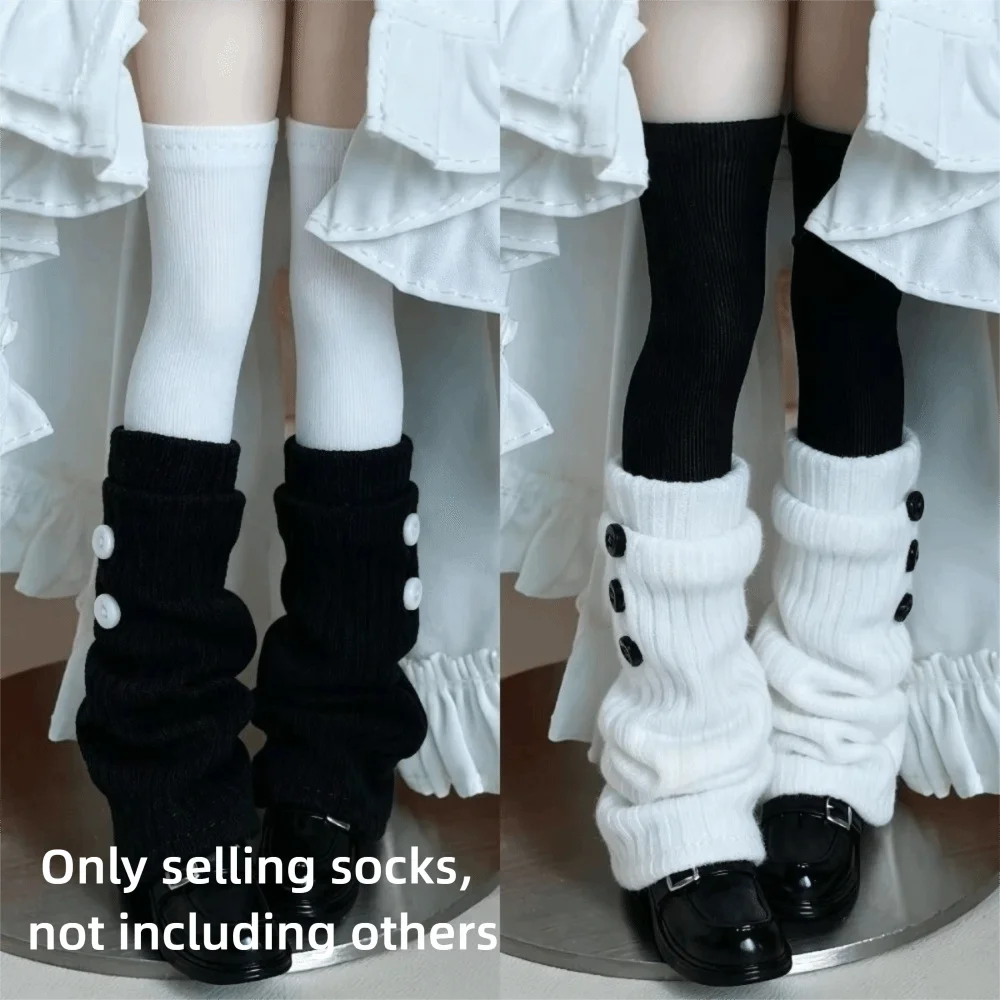 1Pair 1/6 Scale BJD Thigh Socks Knee High Ankle Length Leg Warmers Lace‑Trim Stretch Textile for OB22 OB24 Azone Blythe