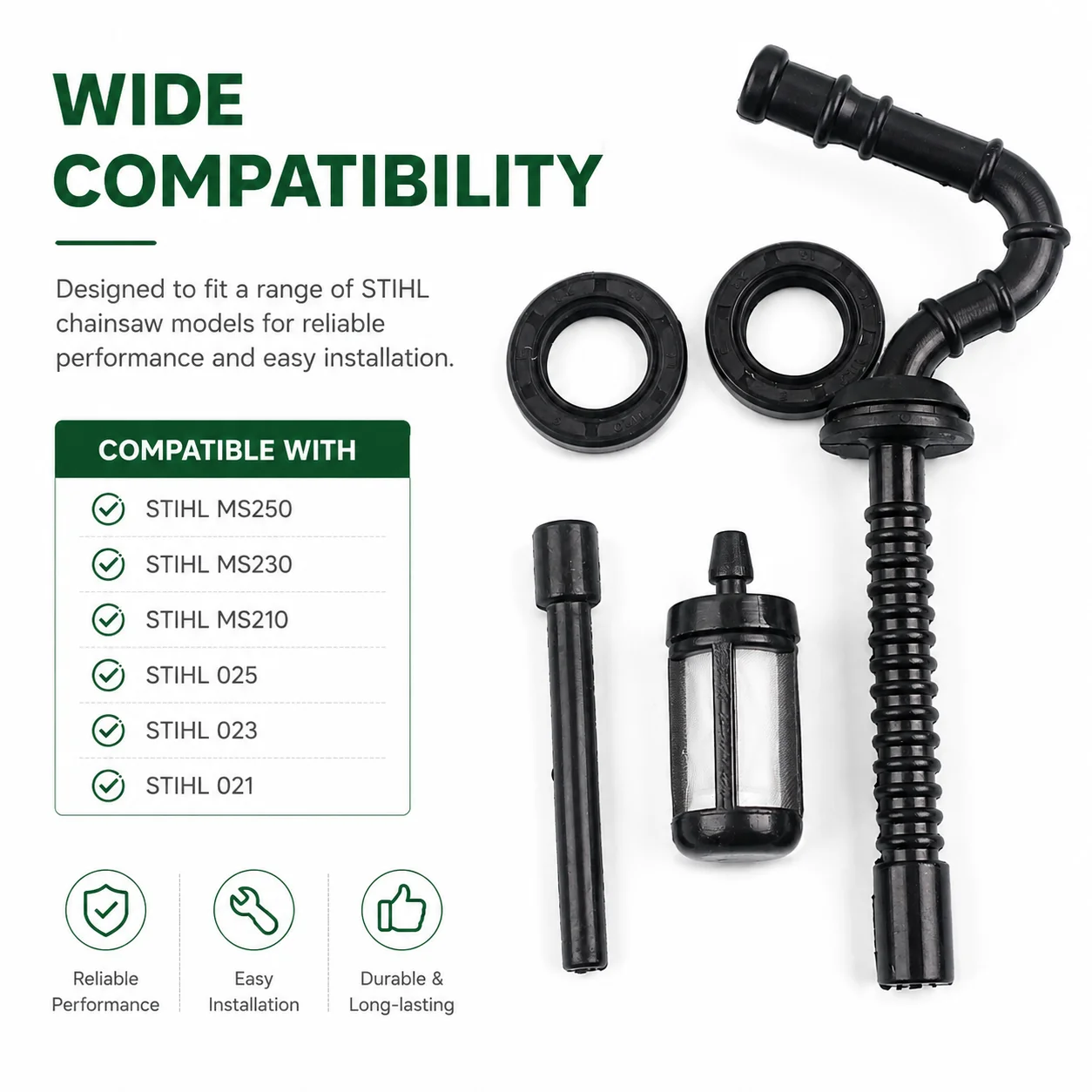 Fuel Line Impulse Line Fuel Filter Oil Seal Kit For STIHL MS250 MS230 MS210 025 023 Replaces 11233587701 11231418600 Saw Parts