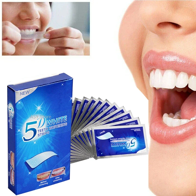 5D Whitening Teeth Stickers White Teeth Gel Teeth Whitening Strips Clean Teeth Yellow Smoke Stains Tea Stains Oral Hygiene Care