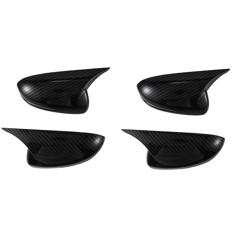 4X Carbon Fiber Rear View Mirror Housing Ox Horn Cover-Side Mirror Cover For Kia Optima K5 2011-2015