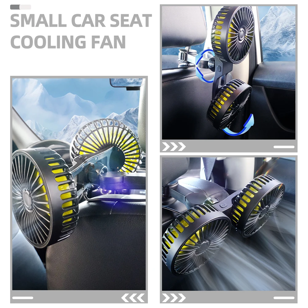 

USB Car Seat Cooling 360° Adjustable Clip-On Automotive Fan for Car Seat Windshield Dehumidifying Low Noise for Travel