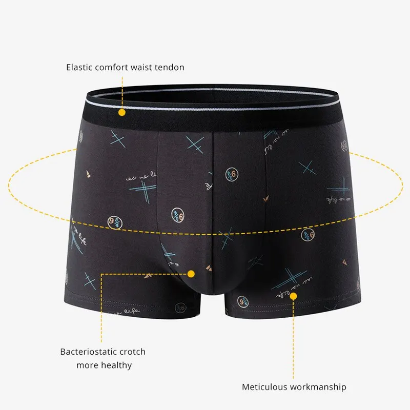 4pcs Man Panties Men S Cotton Boxer Pants Antibacterial Breathable Boxers Large Size Summer Pants Head Boys Shorts