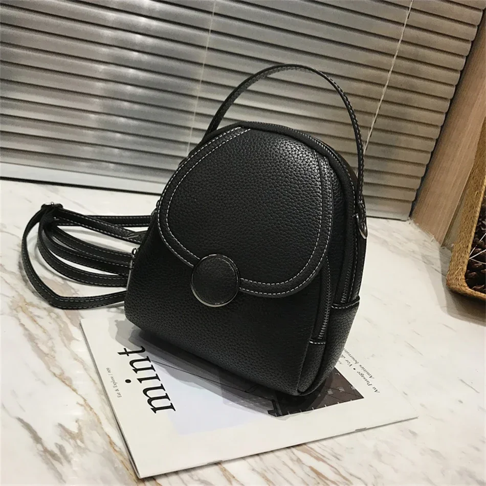 New Designer Fashion Women Leather Backpack Mini Soft Touch Multi-Function Small Rucksack Female Ladies Shoulder Bag Girl Purse