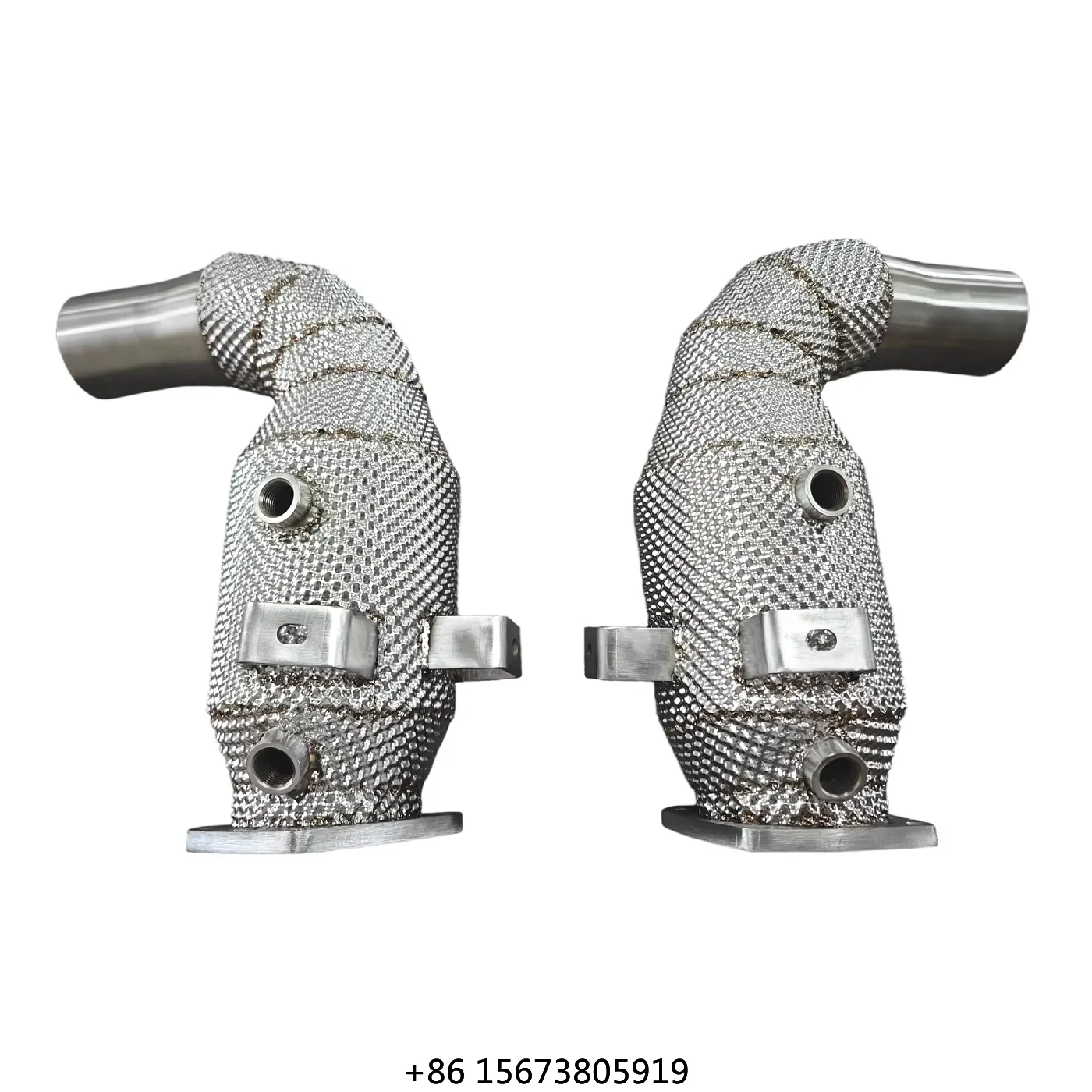 

Гоночный даунпайп Contach из нержавеющей стали с теплозащитным экраном для 991.2, на заказ