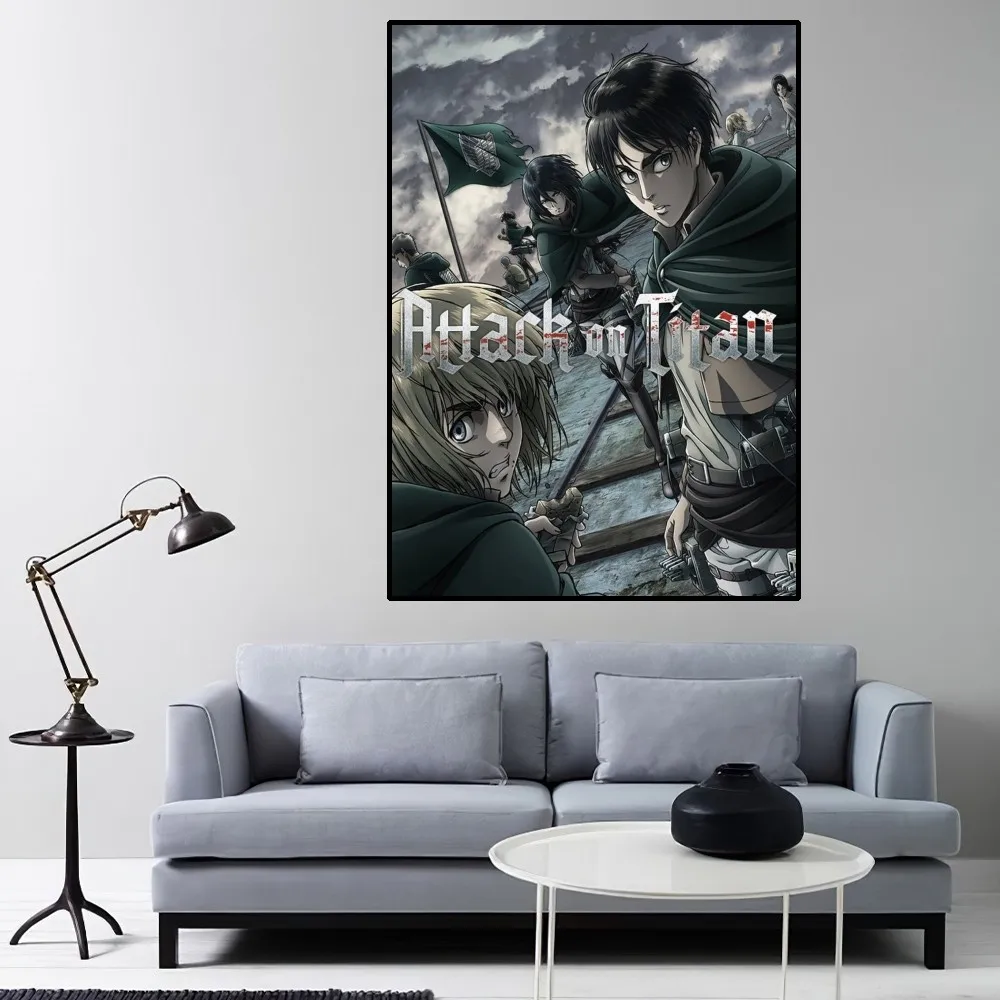 A-Attack on Titan Poster Home Room Decor Livingroom Bedroom Aesthetic Art Wall Painting Stickers