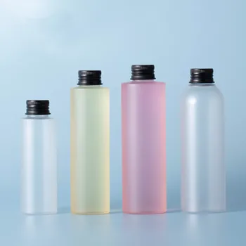 Wholesale 100/150/200ml frosted plastic bottles with aluminum cap PET cosmetic container hydrosol/Toner bottle