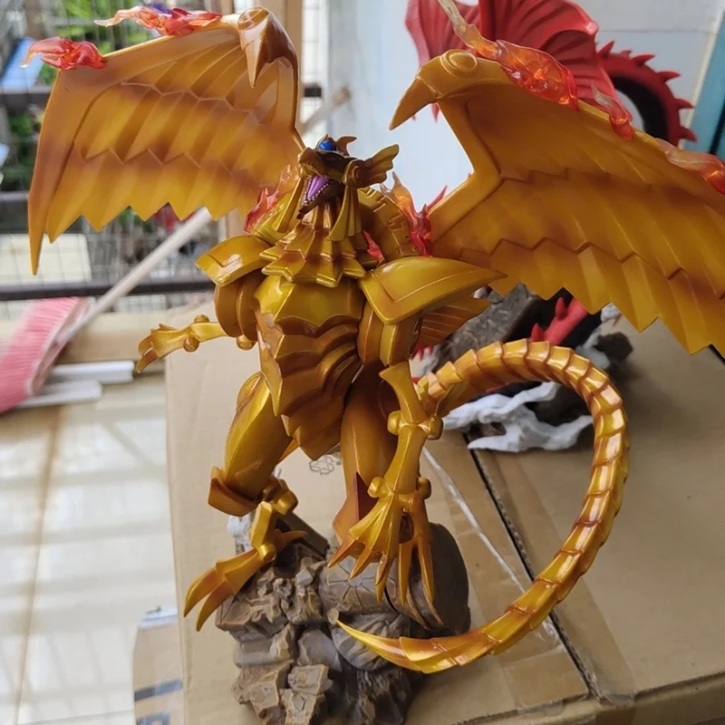 

Duel Monsters Anime Desktop Ornament Statue Winged Dragon Three Illusory Gods Collectible Figure Anime Them Model Toys Boys Gift