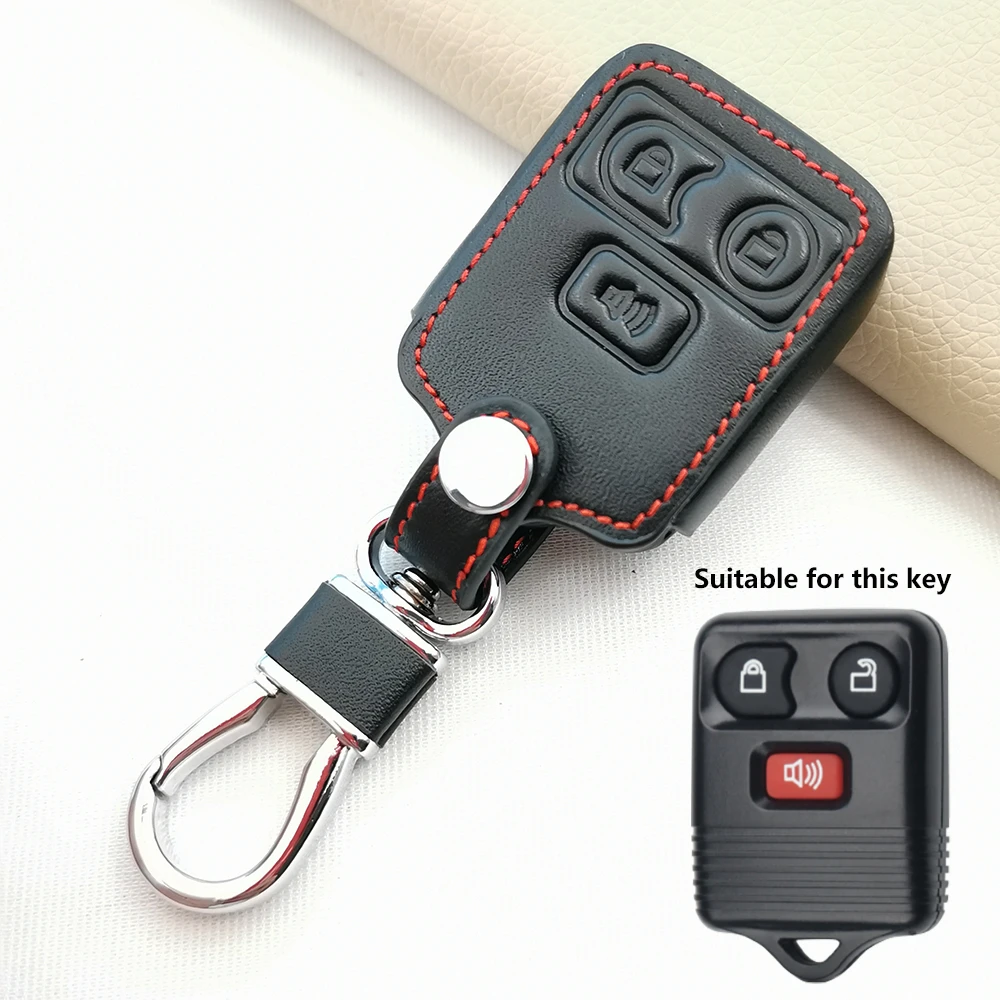 New Style Leather Key Case Cover For Ford Edge Freestar Escape F150 F250 F350 Lincoln Mark LT Mazda Tribute Mercury Monterey