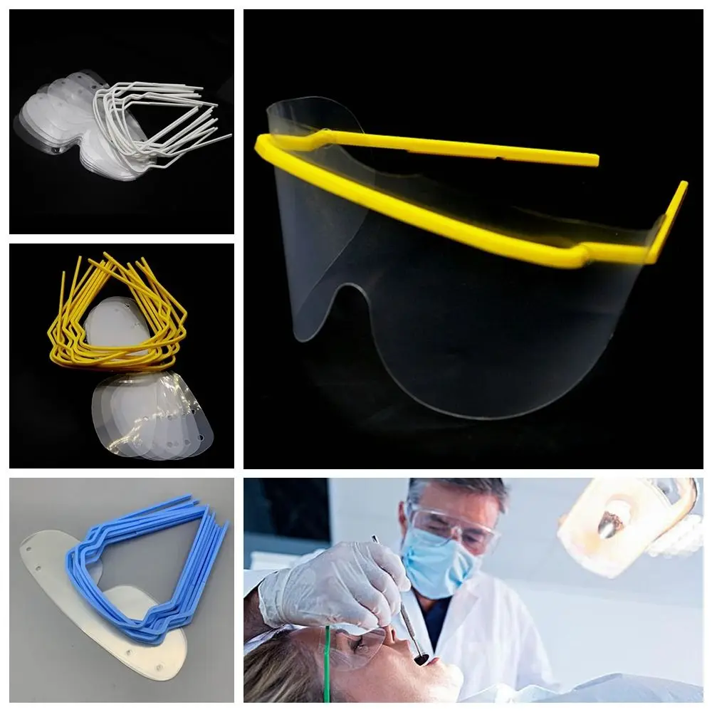 10PCS Dental Materials Disposable Protective Goggles Anti-spray Multicolor Safety Visor Frameless Cycling Supplies