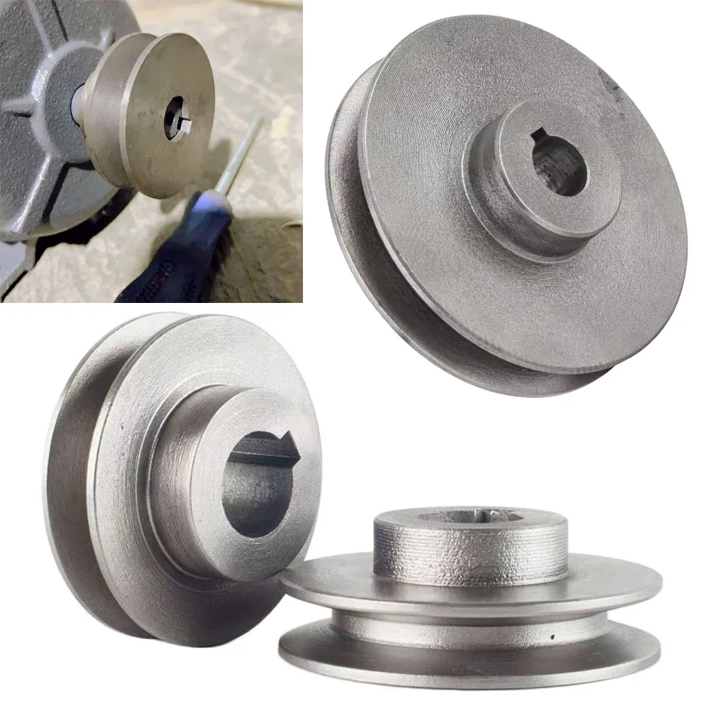 1 Pc V-Belt Pulley A Type Sinlge Slot Pulley Motor Wheel Cast Iron Dia Main Shaft Wheel Air Pump Parts Power Tool Accessory