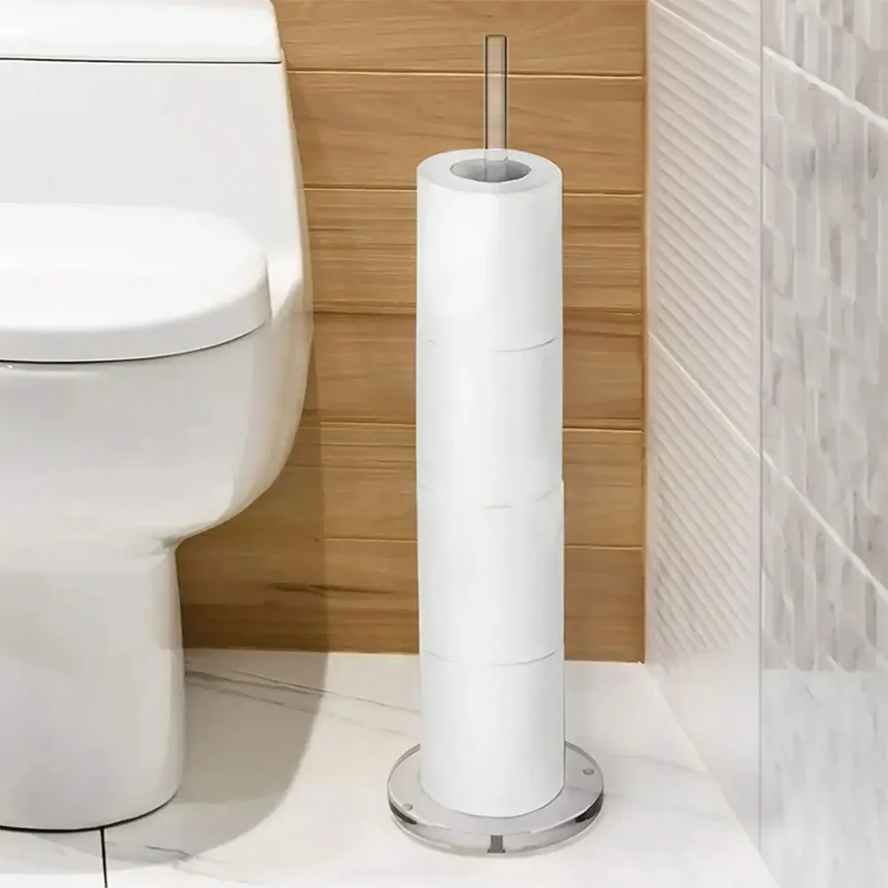 

Отдельно стоящий держатель для туалетной бумаги, вертикальная стойка для хранения туалетной бумаги, современная экономия места для хранения запасных рулонов туалета