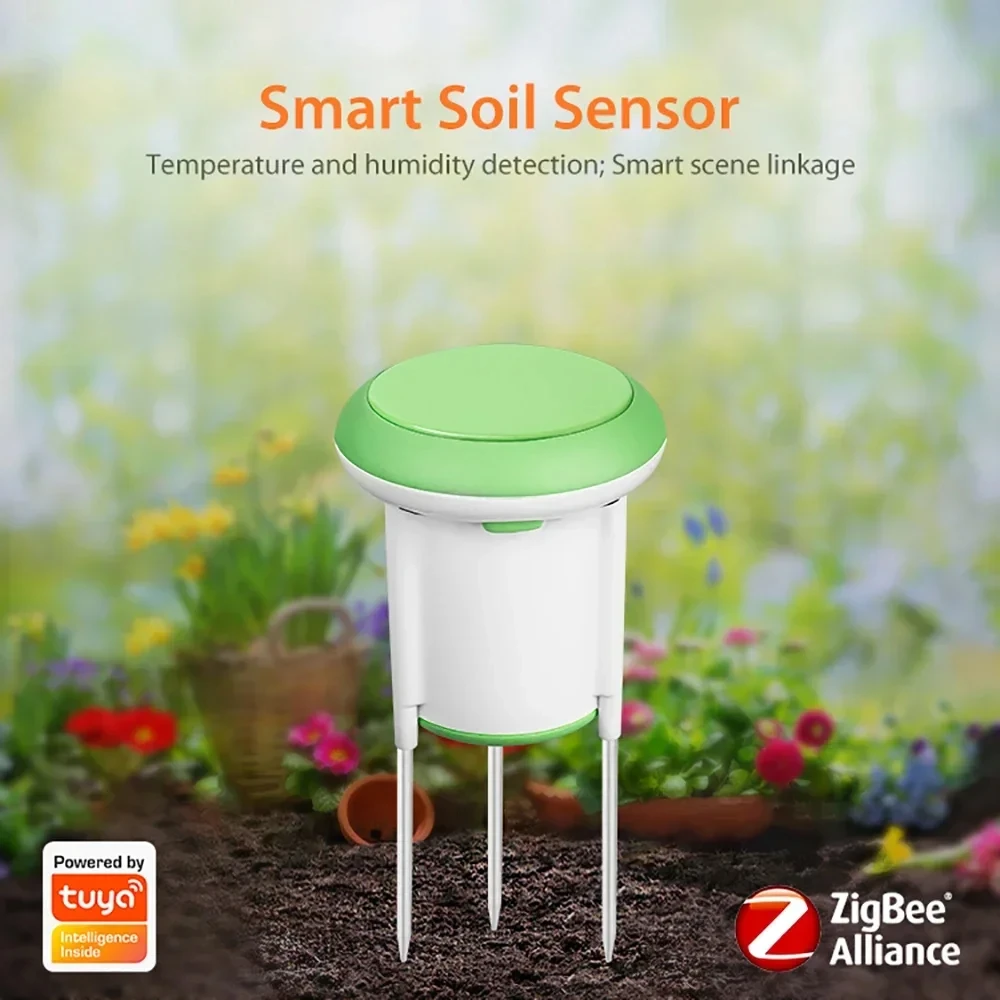 Tuya Smart Soil Temperature and Humidity Monitor Zigbee Waterproof Thermohygrometer Sensor Garden Automation Irrigation Detector