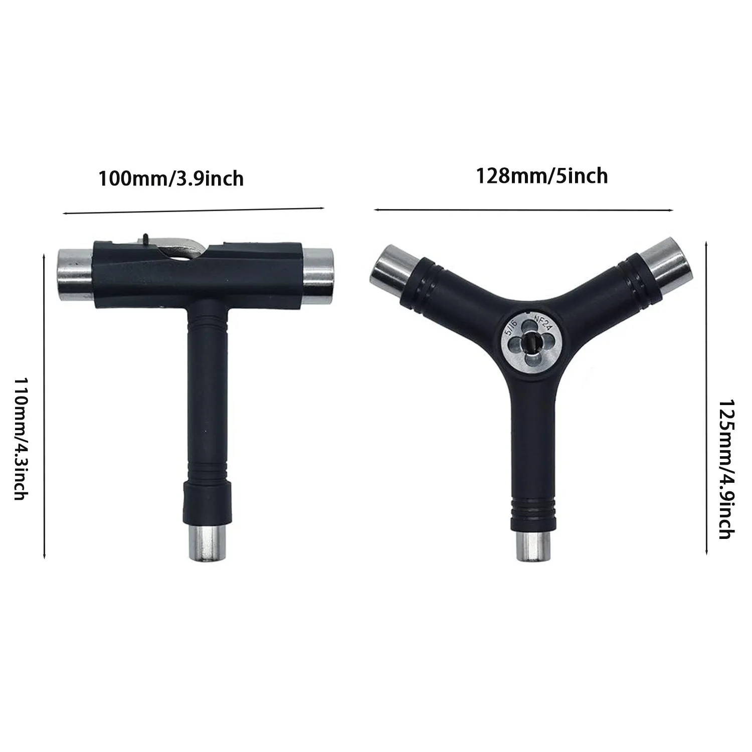 1Set Multifunctional Skateboard Repair Tool Kit T-Tool & Y-Tool Wrench Set Portable Skate Tools for Hardware Maintenance