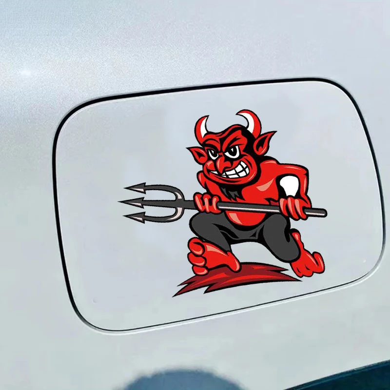 الأحمر الشيطان شيطان الكرتون سيارة ملصق دراجة نارية مقاوم للماء شارات الفينيل محمول الديكور مضحك تصفيف السيارة اكسسوارات السيارات